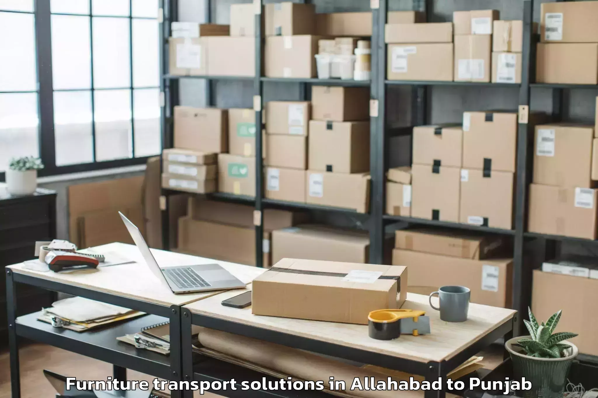 Expert Allahabad to Sunam Furniture Transport Solutions